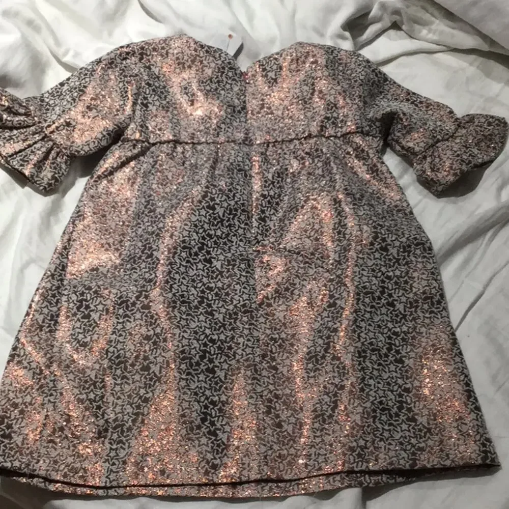 Gymboree 3T star bronze metallic ruffle sleeve